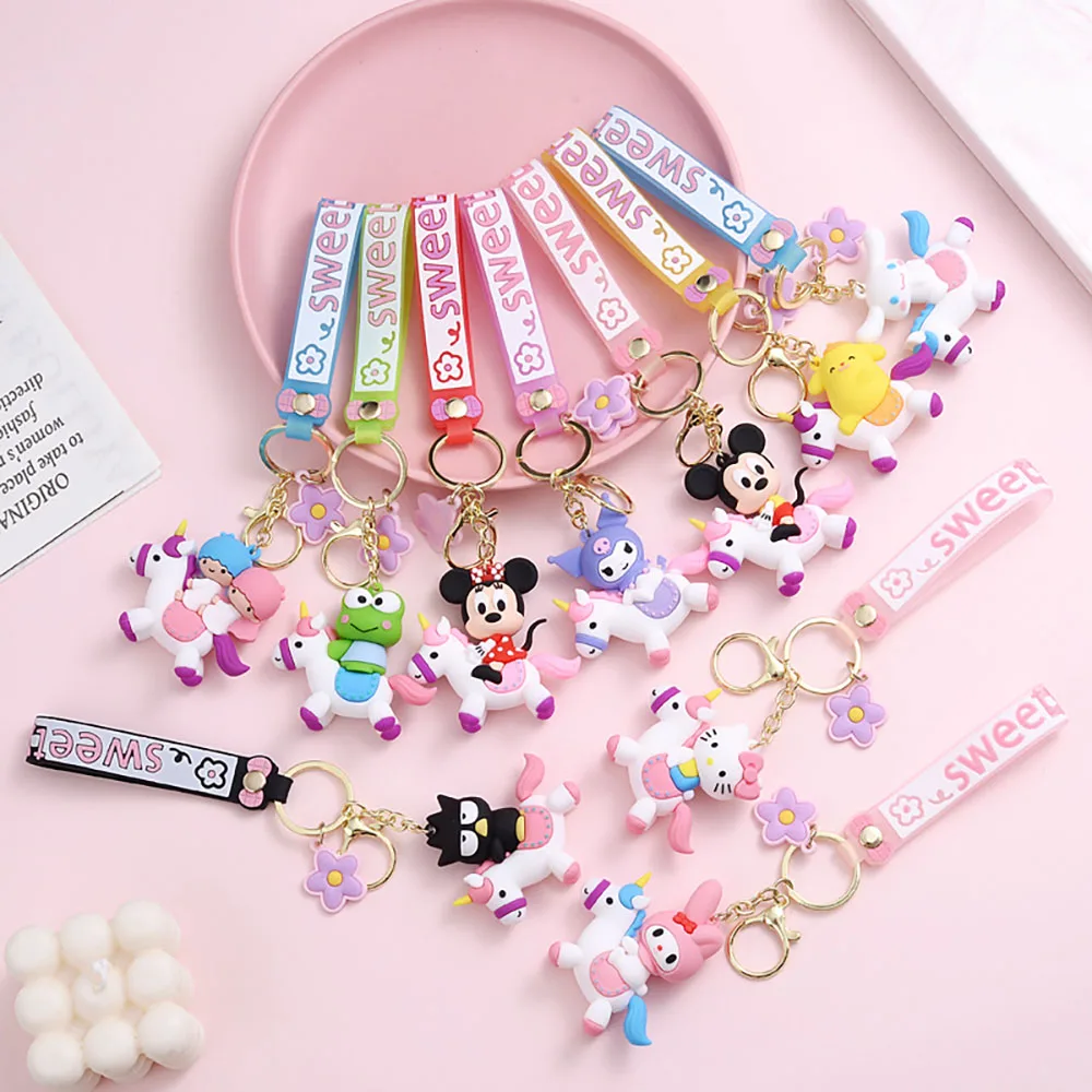 

PVC Soft Keychain Women'S Creative Cartoon Kulomi Ktcat Doll Fashion School Bag Pendant Cute Style Girl Birthday Gift Key Ring