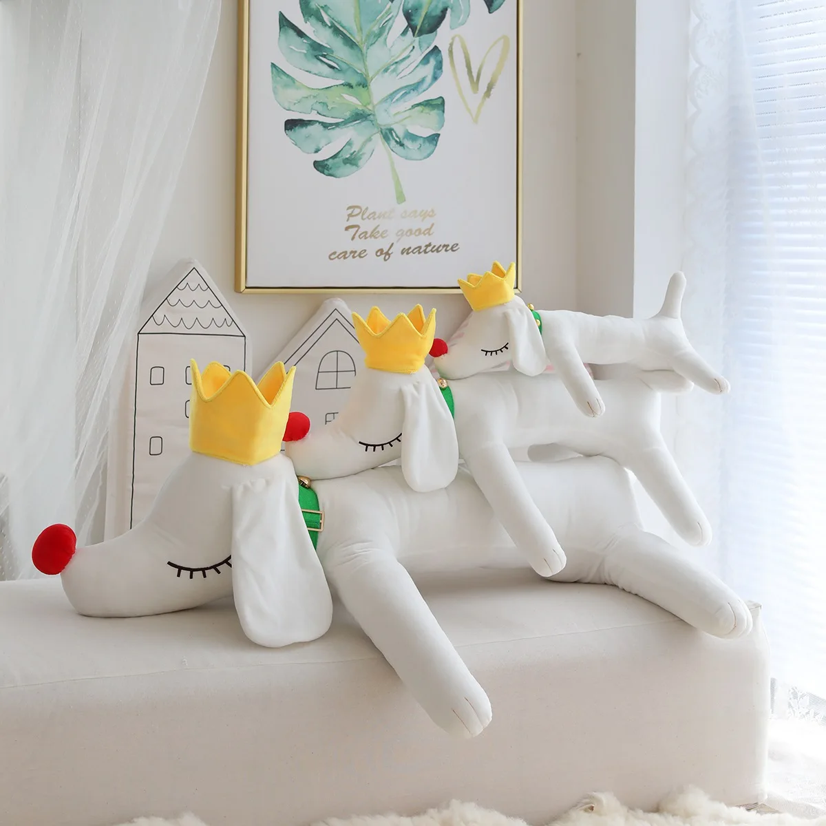 

Japanese cartoonist Yoshitomo Nara pup king Sleepwalking dog Crown dog Soft Stuffed cute cartoon Doll Birthday Present For Child