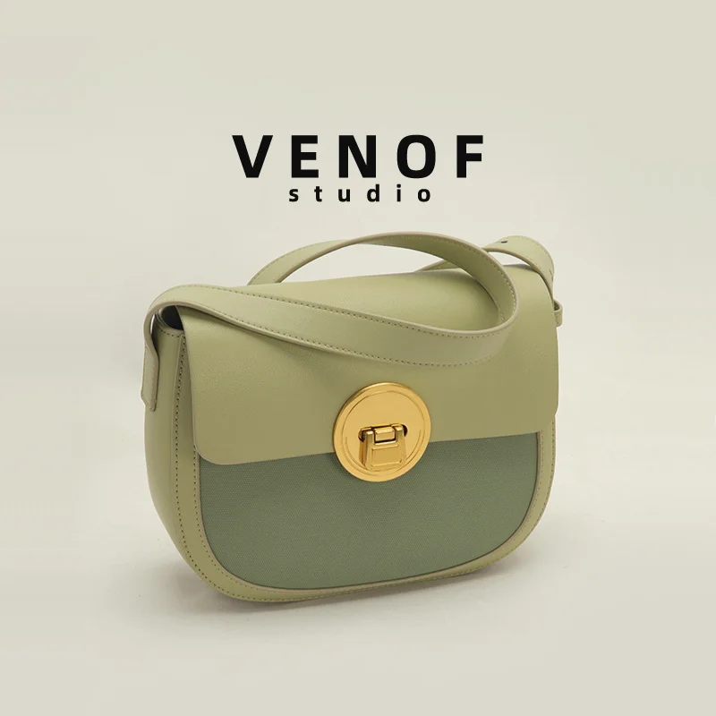 VENOF Women's Designer Bag Fashion Leather Shoulder Crossbody Bags Luxury Women Brand Handbag Female Small Messenger Saddle Bags