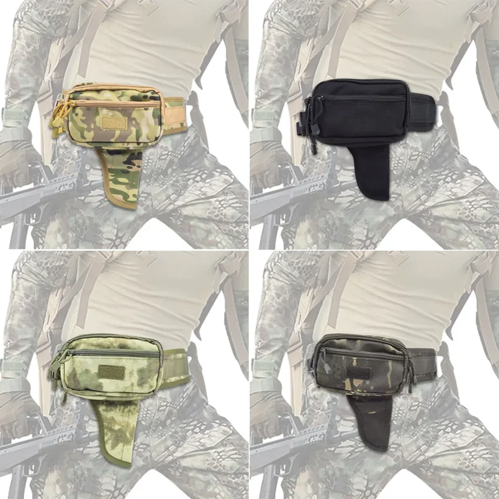 Фото Тактическая поясная сумка со скрытыми кобурами для пистолетов Glock 17, 19, 23 и 9 мм, 1911, универсальный поясной подсумок EDC для CS, охоты №1