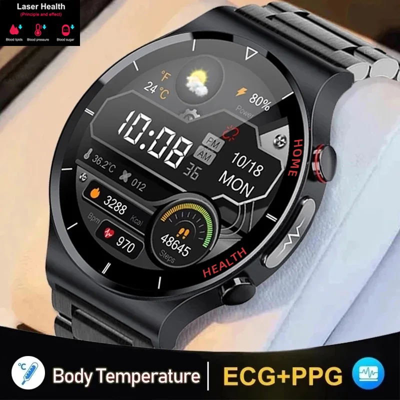 2022 nuovo Smartwatch glicemia lipidi nel sangue pressione sanguigna monitoraggio della temperatura corporea Smart Watch per uomo donna orologio
