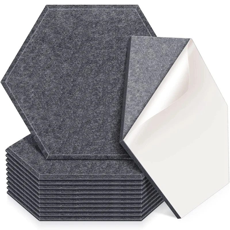 

12 Piece Hexagonal Acoustic Panel,Self-Adhesive Acoustic Pad For Acoustic Treatment Of Walls, Studios,Homes And Offices