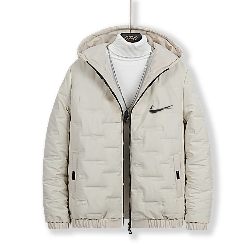 

autumn and winter IКNIKEС men's cotton-padded clothes casual cotton-padded clothes men's thick clothes padded jacket bread hood