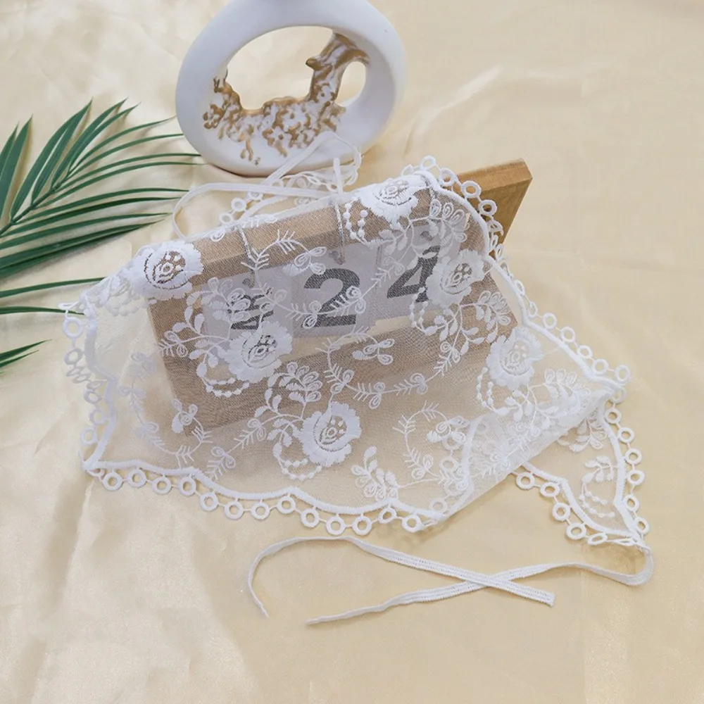 Элегантная кружевная треугольная Бандана с цветочным кружевом в сельском стиле
