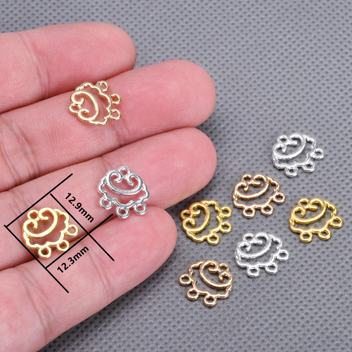 10pcs 12mm Clouds Shape Plated Gold/Silver/KC Gold Color Metal Bails Pendants Connectors For DIY Earrings Jewelry Making