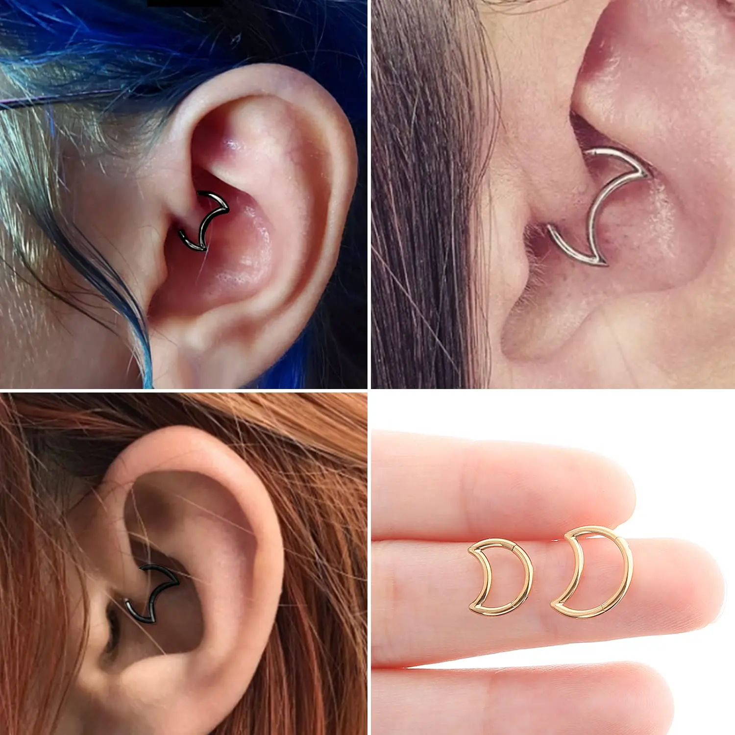 Nose Rings Hoop Tragus  Clicker Piercing Jewelry Titanium Ear Tragus Cartilage Daith Helix Ear Fashion Ladies Accessories