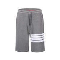 tb thom mens shorts white 4 bar stripe gray shortpants summer bottoms luxury brand cotton sports jogger korean design tb pants