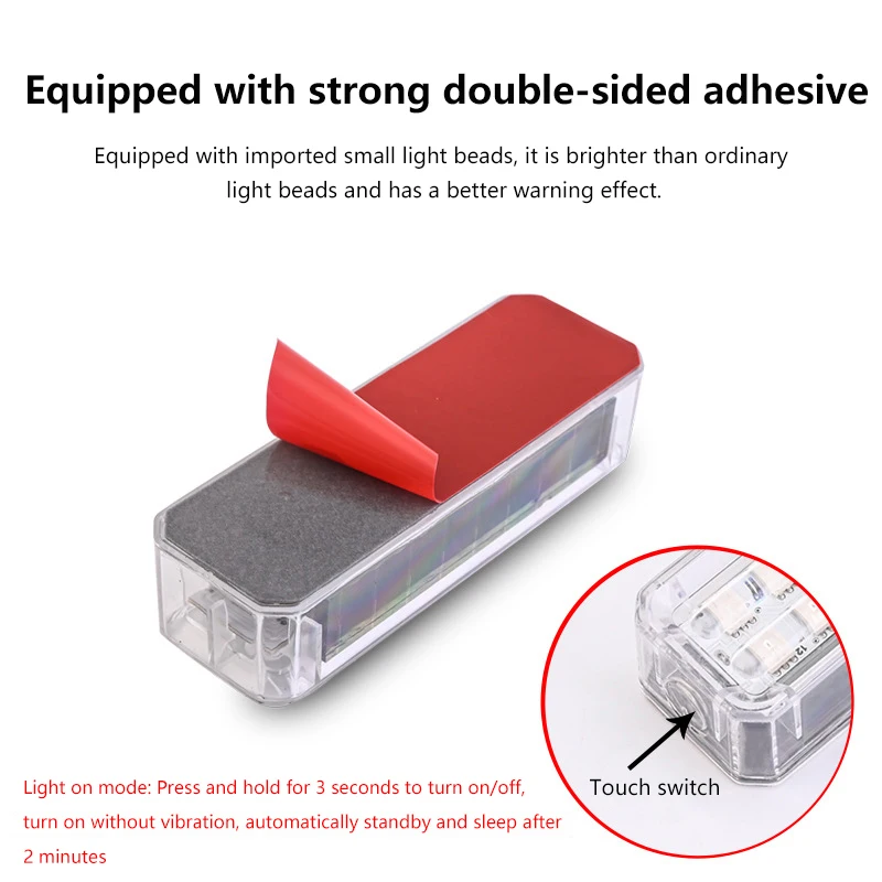 1 шт. автомобильный солнечный светодиодный сигнальный светильник ночная езда для