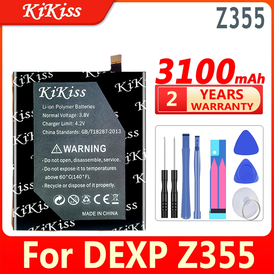 

3100 мАч KiKiss 100% новый аккумулятор Z 355 для DEXP Z355 мобильный телефон