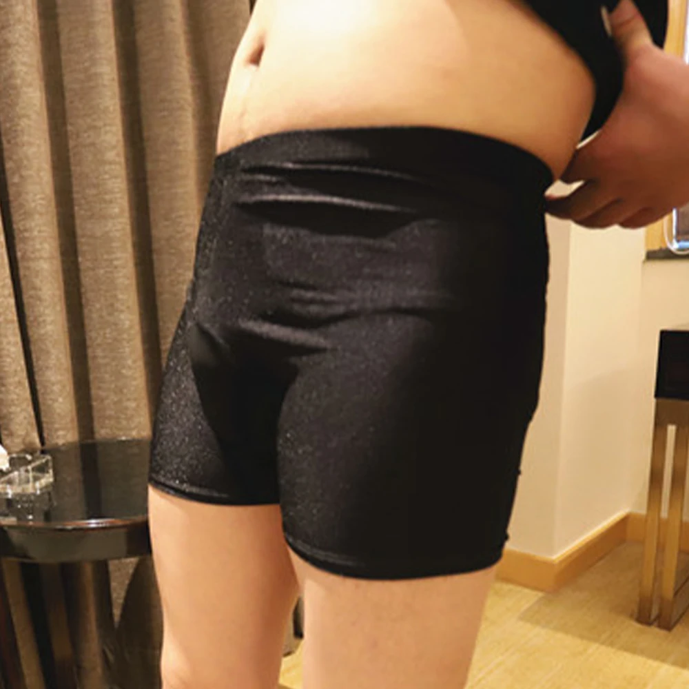 

Mens High Elastic Shiny Pantyhose Male Thermal Underwear Bottoms With Bulge Pouch Tights Leggings Men Bottom Long Pants Or Boxer