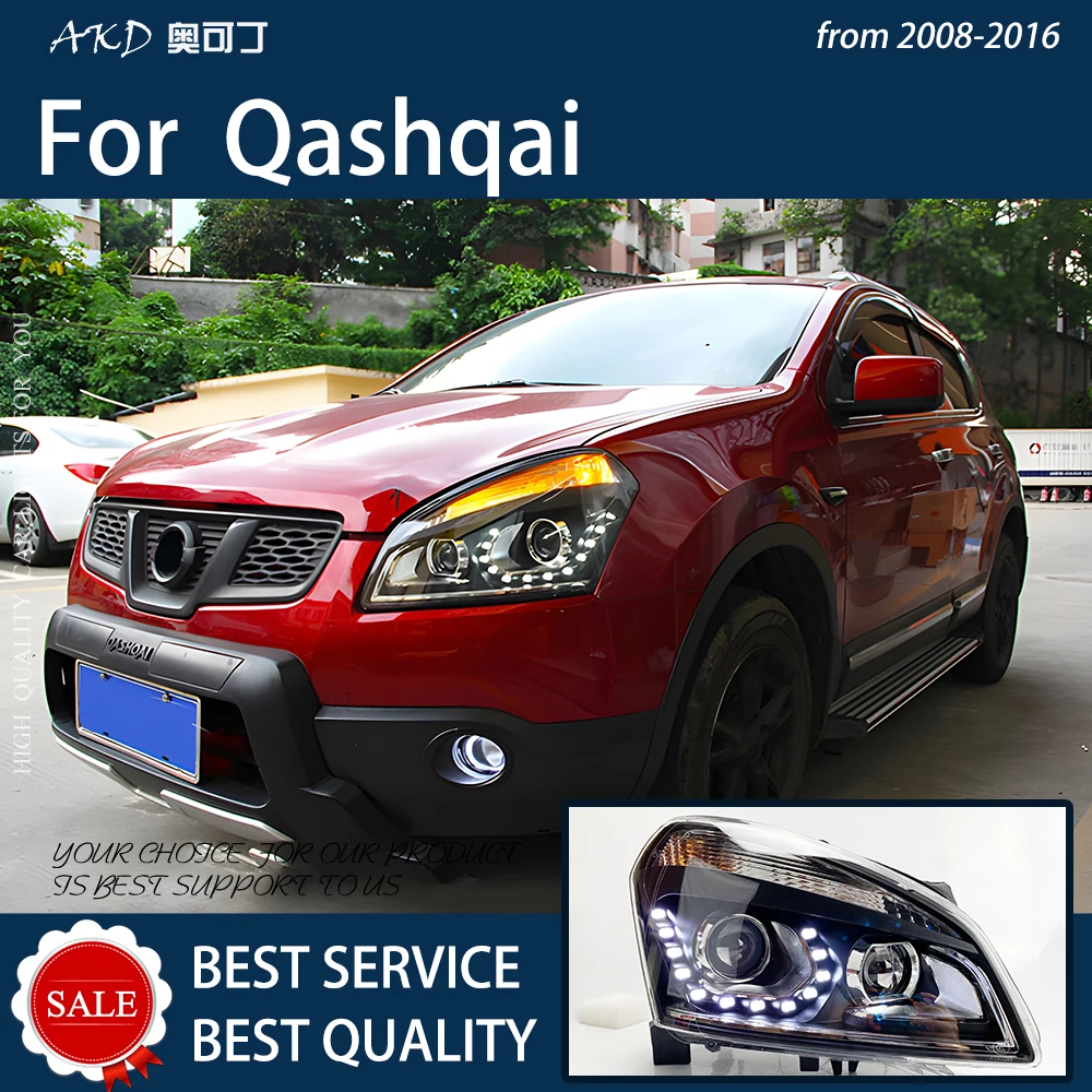 Автомобильные фары для Qashqai 2008-2016 фотоэлемент в сборе, обновление разрывов глаз, дизайн, двухуровневый фотоэлемент, аксессуары для Facelift (art.: 3920be121c809) - 3920be121c809