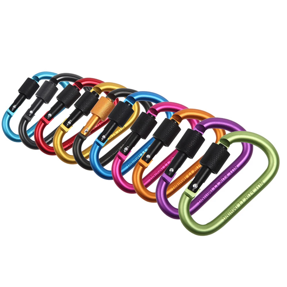 

Outdoor Climbing Aluminium Alloy D Shape Buckle Carabiner Survival Keychain Camping Climb Clasp Clip Backpack Buckle Keychain