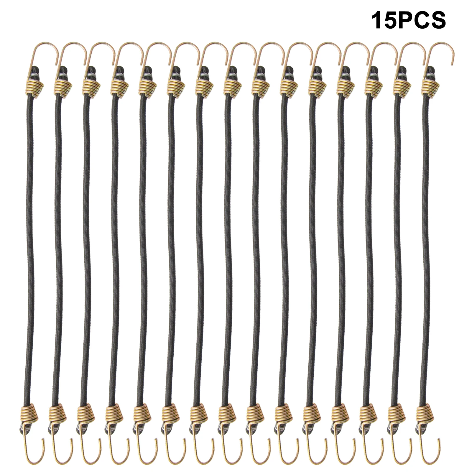 

15pcs Heavy Duty Elastic Rope Fixed Portable Tie Down Transporting Bungee Cord Anti Fall With Dual Hook Luggage Strap Rubber