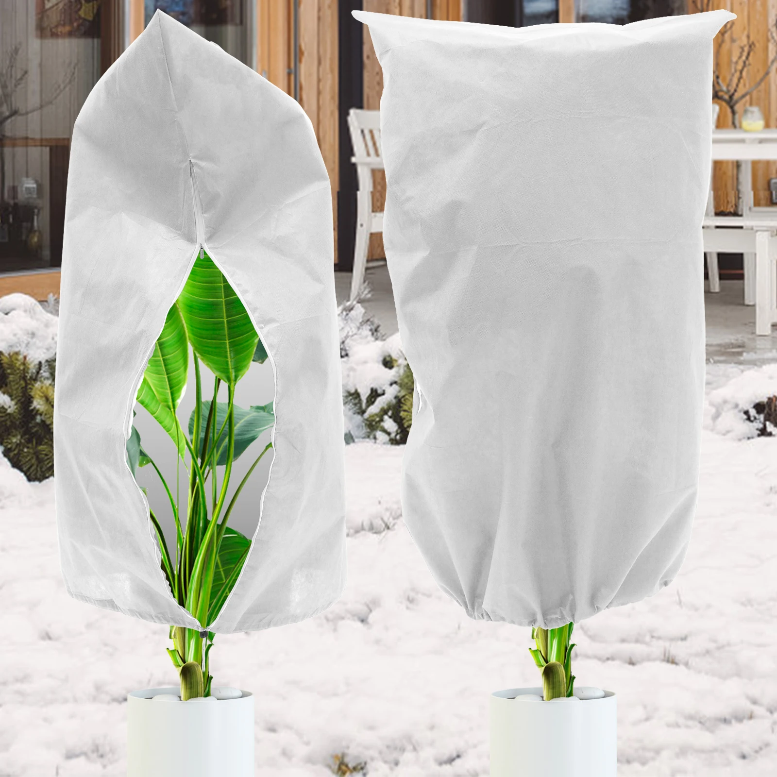 

2 шт., колпачки для растений на молнии, из нетканого материала