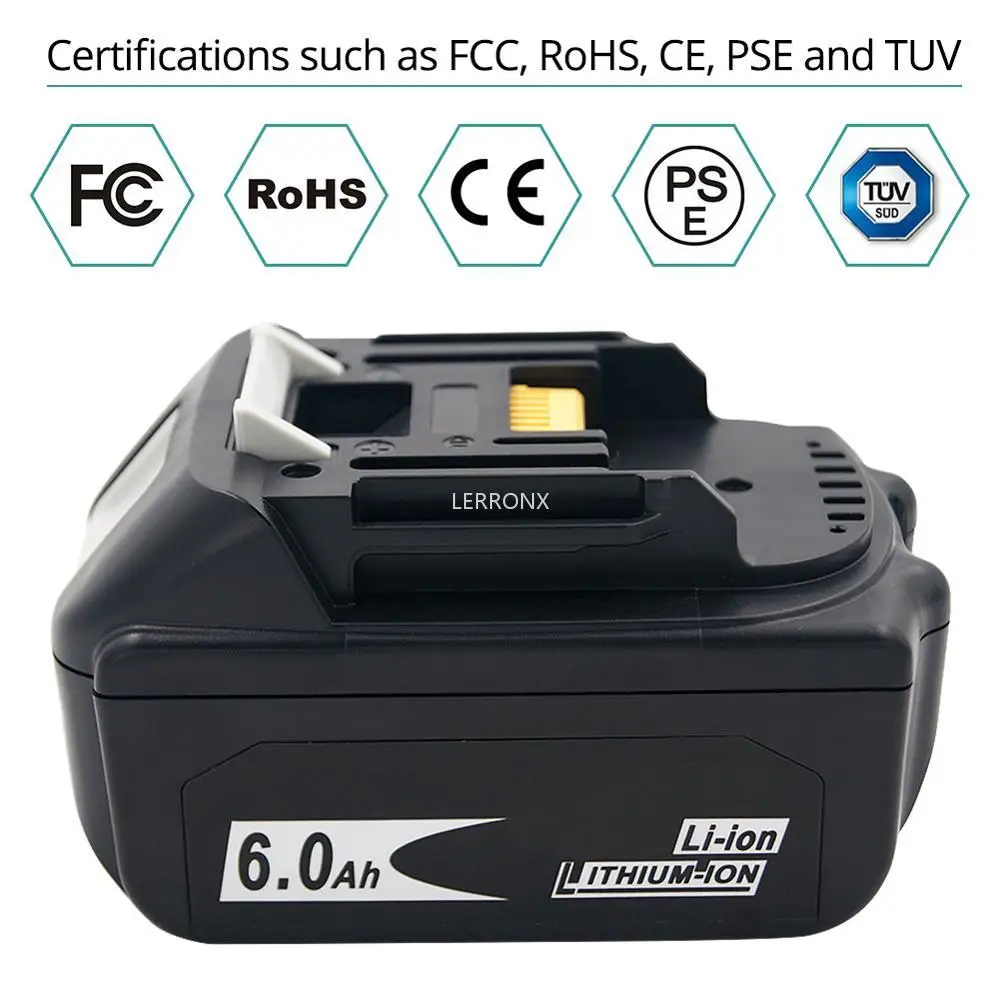 Литий-ионная аккумуляторная батарея для электроинструментов 18 В 6000 мАч