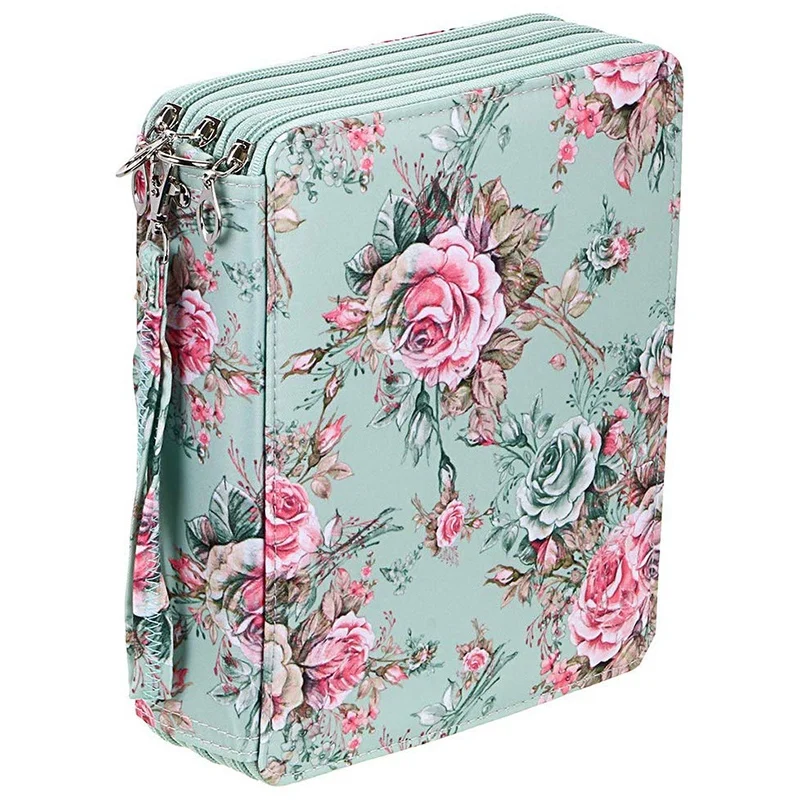Case With Compartments Pencil Holder For Watercolor Pencils(rose)