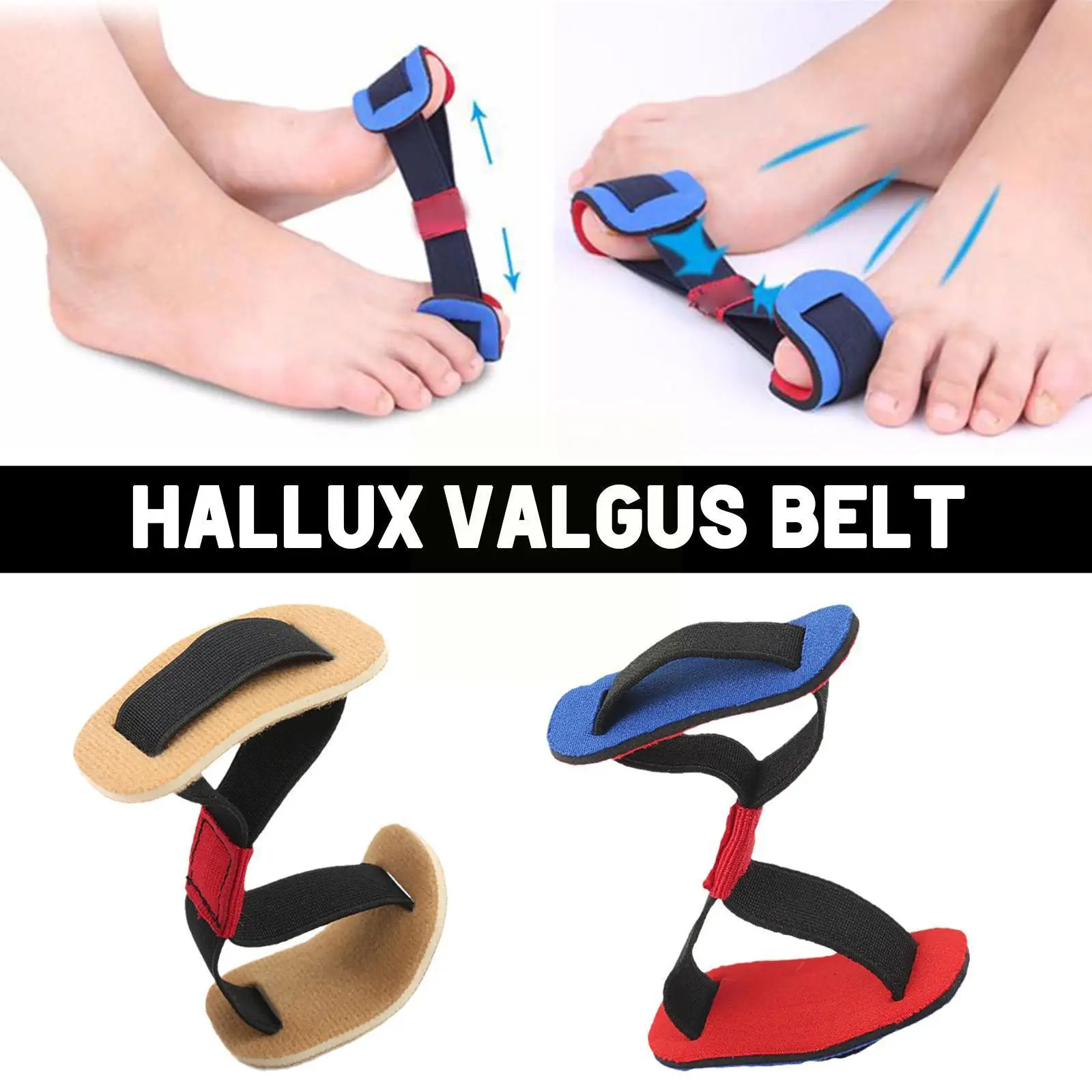 

Hallux Valgus Corrector Belt Bunion Splint Recovery Big Training Strap Foot Stretcher Exerciser Separator Toe Toe Separator B1f9
