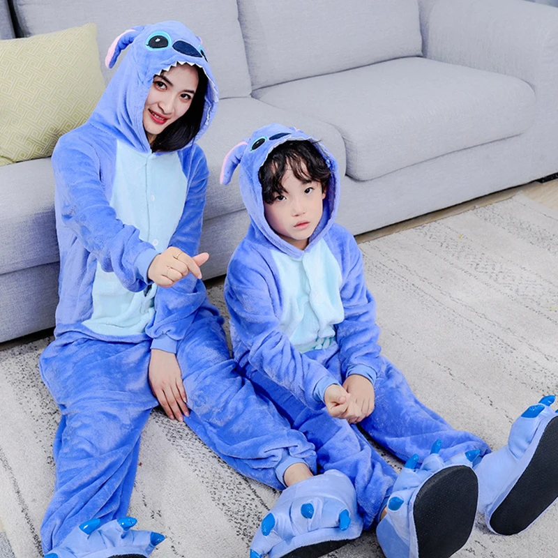 Christmas Kigurumi One-Piece Pajamas Anime Cosplay Costume Cartoon Onesie Halloween Family Flannel Jumpsuits Full Body Pijama