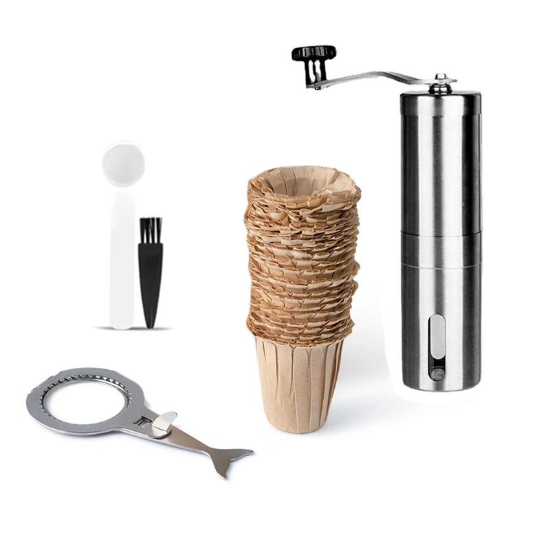 

Портативный держатель фильтра для кофе из нержавеющей стали, фотофильтры для кофе, капельница, кофейные корзины, одноразовые фильтрующие б...