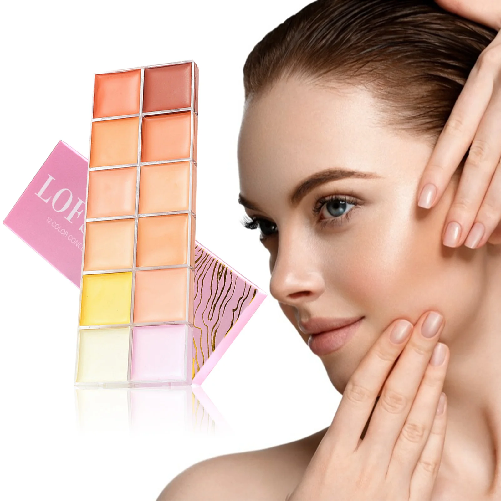

12 Nude Color Concealer Palette 12 Colors Face Contours Cream Facial Contours Contouring Cream Waterproof Lightweight Long