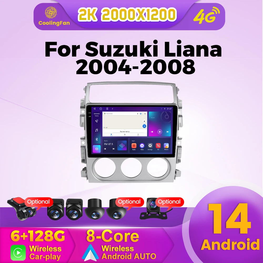 Android 14 Автомобильная интеллектуальная система головное устройство для Suzuki Liana