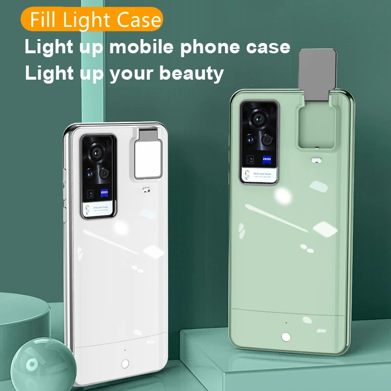 

Selfie Ring Flash Fill Light Glow Phone Case For Samsung Galaxy S21 Ultra S20 Plus S10 Lite Ring Light Phone Back Cover Cases