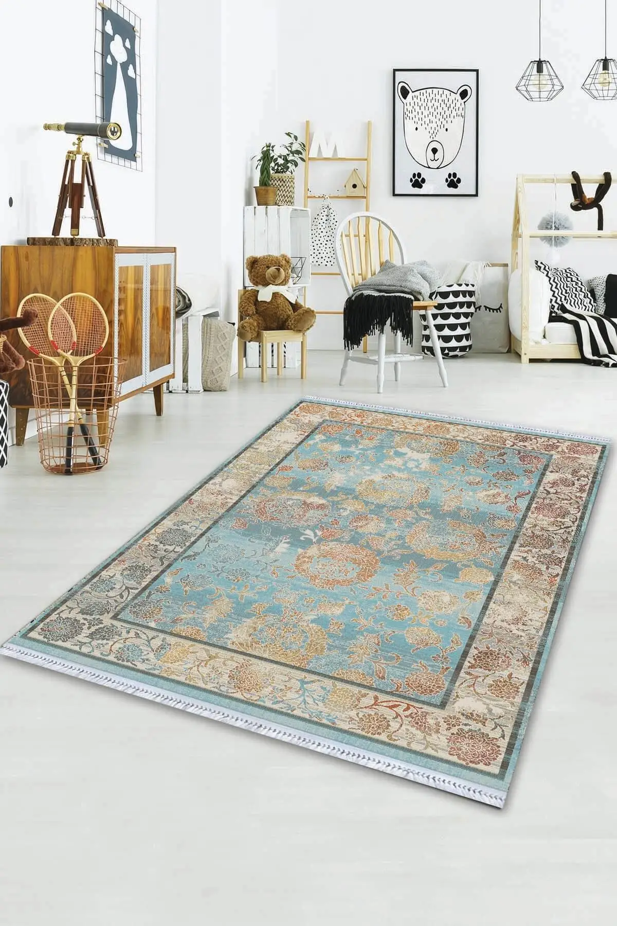 

Хлопковый нескользящий коврик, высококачественный богемный ковер ручной работы, тканый хлопковый ковер, Стирка в стиральной машине, Роскош...