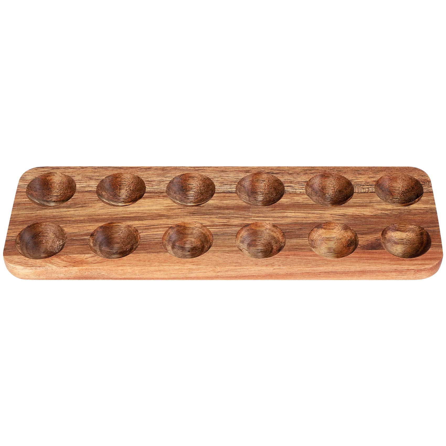 

12 Holes Japanese Style Wooden Double Row Egg Storage Box Home Organizer Rack Eggs Holder Kitchen Decor Accessories