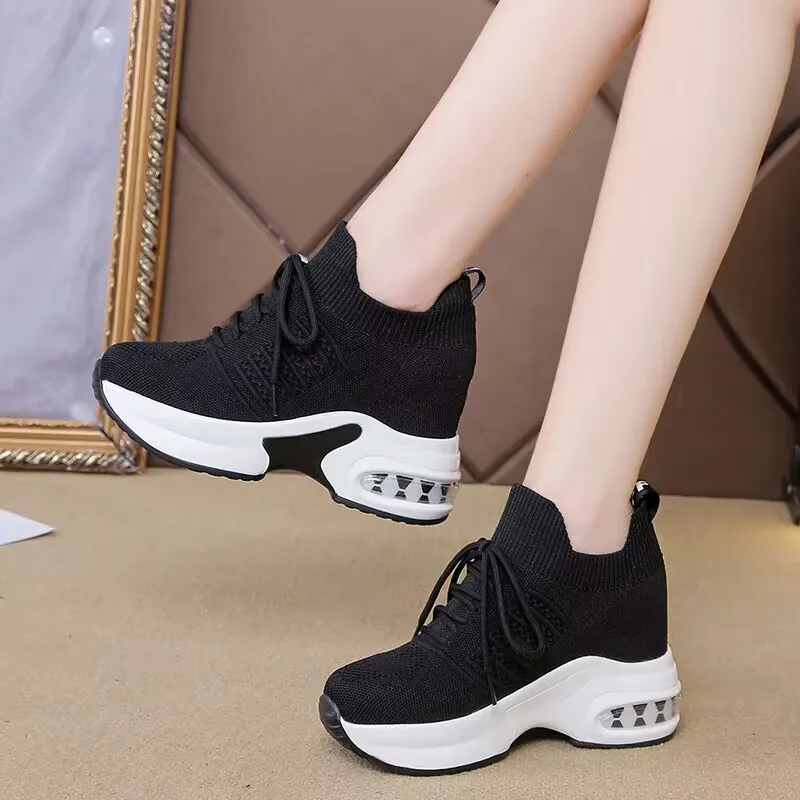 Кроссовки женские ортопедические на платформе белые черные или красные