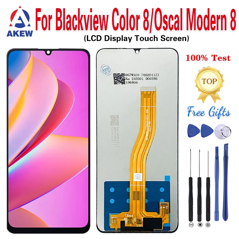 Фото AKEW новый оригинальный для Blackview Color 8, ЖК-дисплей Oscal Modern 8, сенсорный экран, цвет 8, сменный преобразователь в сборе Pantalla №1