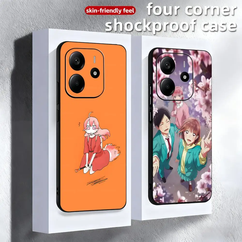 Фото Чехол для телефона Anime Blue Box, мягкий черный чехол для Redmi Note11 12 13 14Pro Plus S 5G 14C A3 №3
