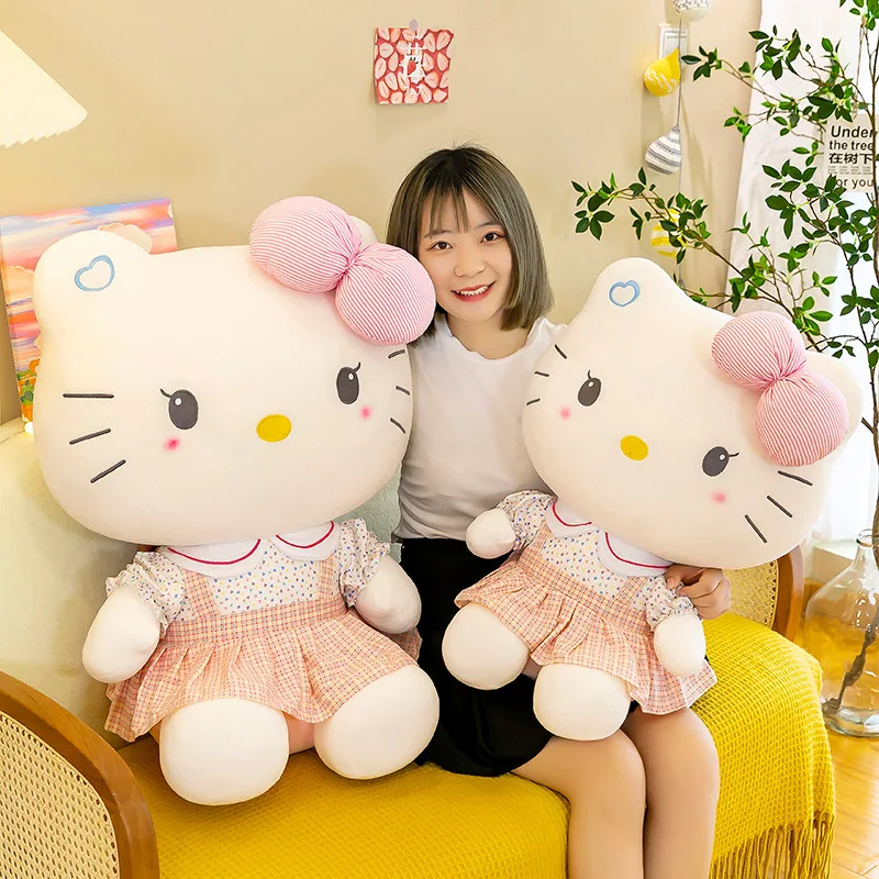 

70cm Big Size Hello Kitty Plush Toys Kawaii Cute Anime Peripherals Movie KT Cat Stuffed Dolls Soft Hello Kitty Xmas Gift for Kid