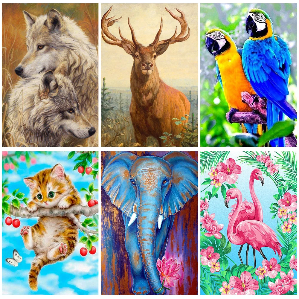 

Miaodu DIY 5D Diamond Painting Animal Elephant Deer Wolf Full Mosaic Embroidery Creative Hobbies Home Decor Gift