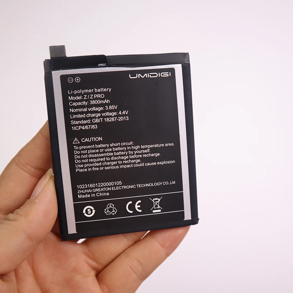 High Quality 3800mAh 3.85V UMI Z PRO Replacement Battery For UMI UMIDIGI Z/Zpro Li-ion Bateria Li-Polymer Phone