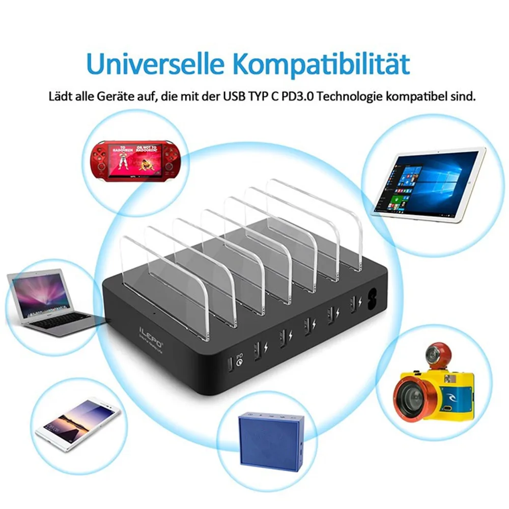 Станция зарядная с 8 USB-портами и поддержкой быстрой зарядки 105 Вт | Мобильные