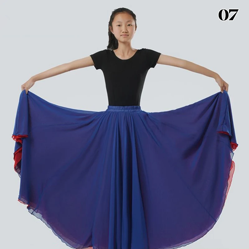 Детские классические танцевальные юбки для девочек струящаяся шифоновая