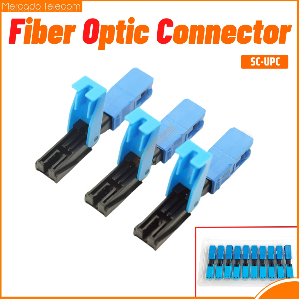High Quality 100PCS FTTH SC UPC Optical fiber covered wire SC UPC quick connector FTTH Fiber Optic Fast Connector SC Connector
