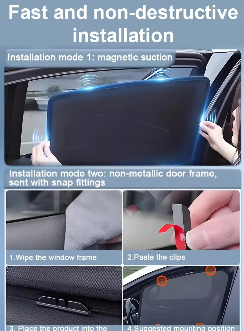 Фото Магнитные солнцезащитные шторки для BYD Sealion 6 2025 и Seal U 2023-2024: сетчатые накладки на окна, аксессуары для автомобиля №3