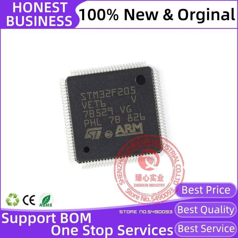 

STM32F205VET6 новые оригинальные строительные микроконтроллеры MCU 32 бит ARM Cortex M3 подключение 512kB 120 МГц