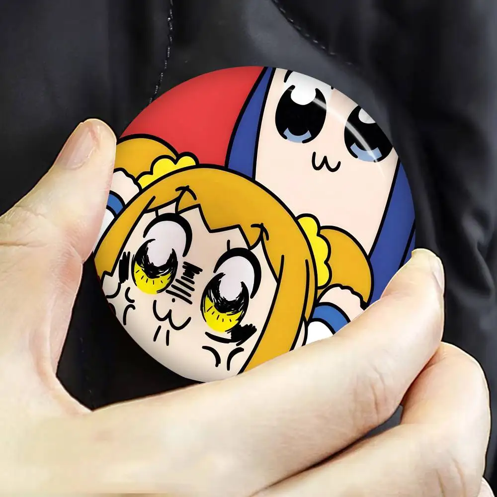 Фото Значок Pop Team Epic с мягкой кнопкой, ярким принтом, идеальный подарок для друзей, значок на воротник, брошь, значок на лацкан, металлический. №5