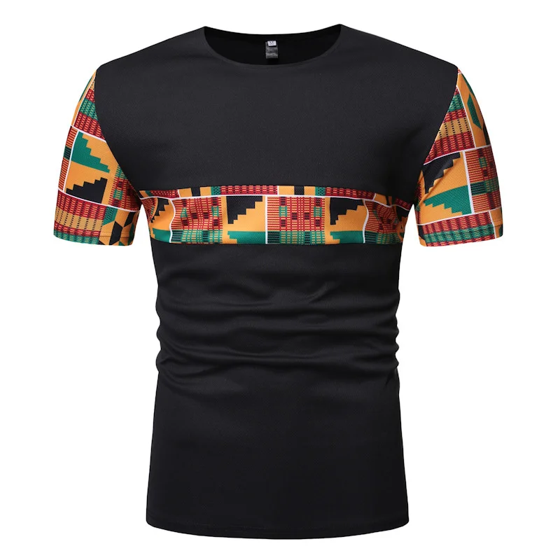 

#4134 Black White Spliced Color Short Sleeve T Shirt Men Summer Streetwear Hop Hop T Shirt Homme Vintage Tee Shirt O-neck