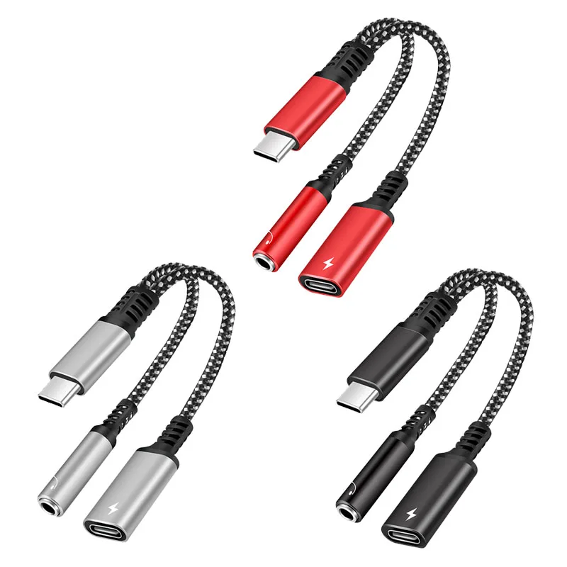 Фото 2в1 USB C к разъему для наушников 3,5 мм, адаптер типа C PD 60 Вт, зарядный аудио Aux адаптер для Ipad Pro Samsung S20 Ultra Xiaomi Huawei №1