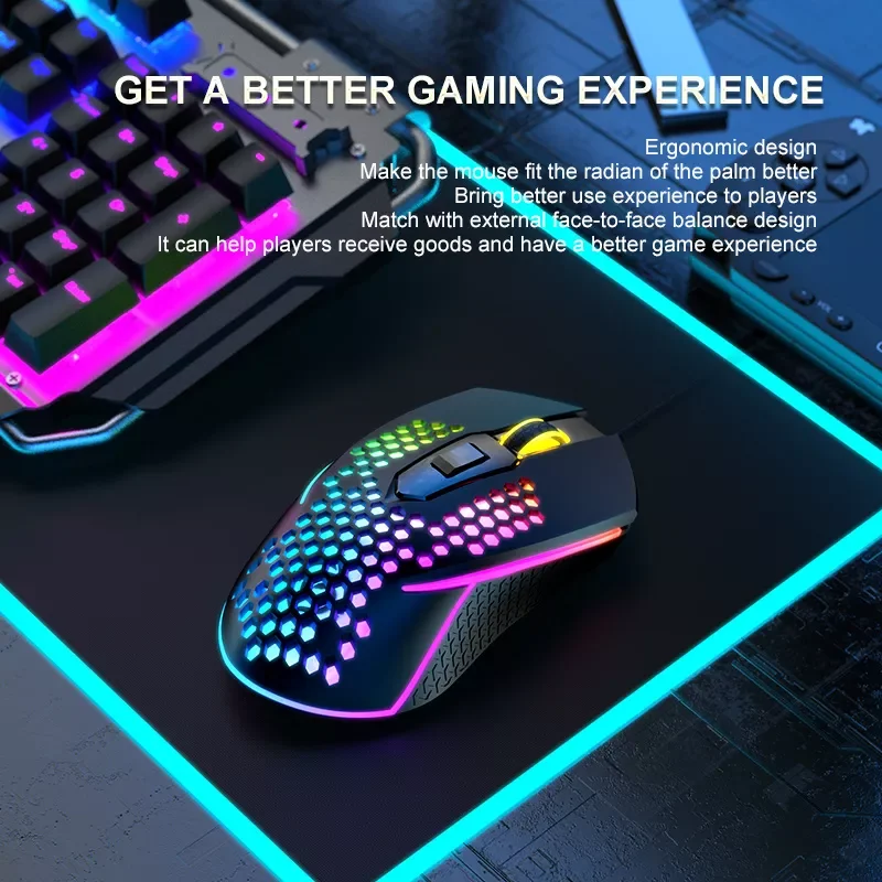 

LED Glow Wired Mouse Profession Gaming Mouse 3200 DPI Optical USB Computer Mouse 6 Buttons Ergonomics Mouse For PC laptops