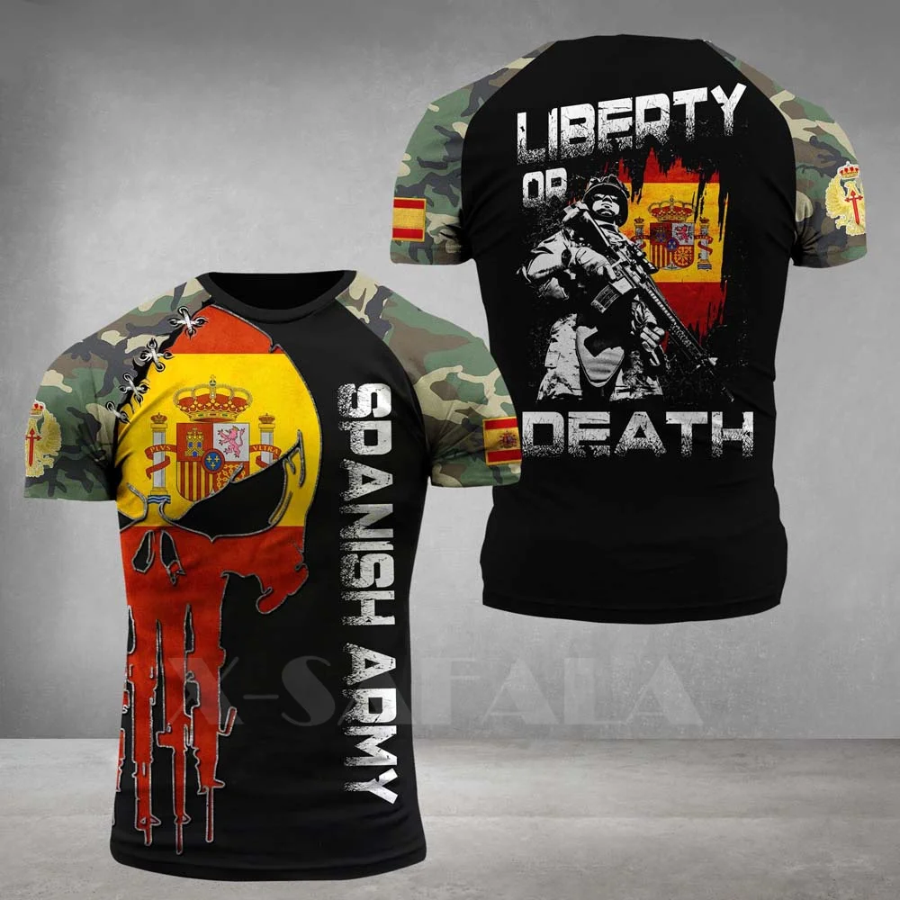 

2022 New Army Soldiers T Shirt Portugal Spain Special Forces Soldiers Print High Quality Men Women Shirthigs Quality Short Sleev
