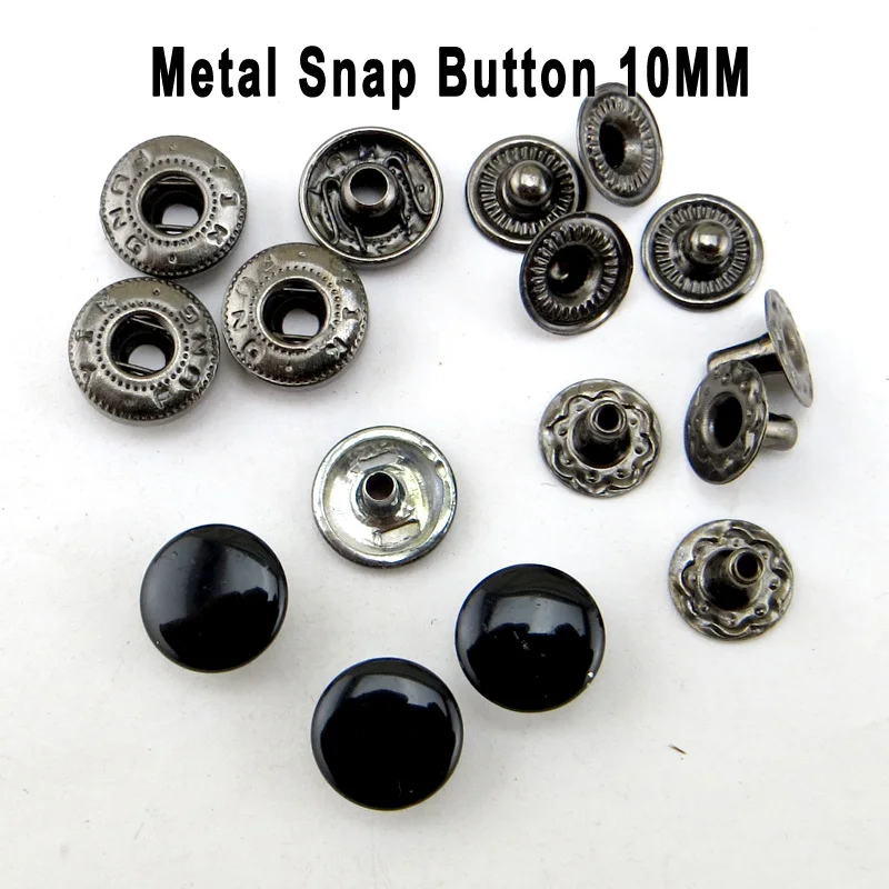 

50 шт. 10 мм металлический черный свитер пуговицы для шитья одежды сумок подходит для одежды пальто Кнопка Женская