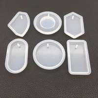 diy keychain pendant silicone mold set crystal epoxy resin mold round rectangle geometry pendants jewelry making casting mould
