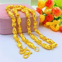 HOYON 24K Yellow Gold Color 2022 Trend New 8mm width 60cm length  men's curved beaded necklace ethnic style for party free ship