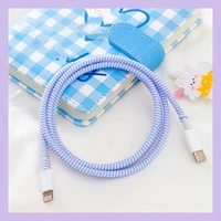 usb cable spiral protection cover for universal mobile phone cable pinkbluewhitecolorful cable winder protective accessories