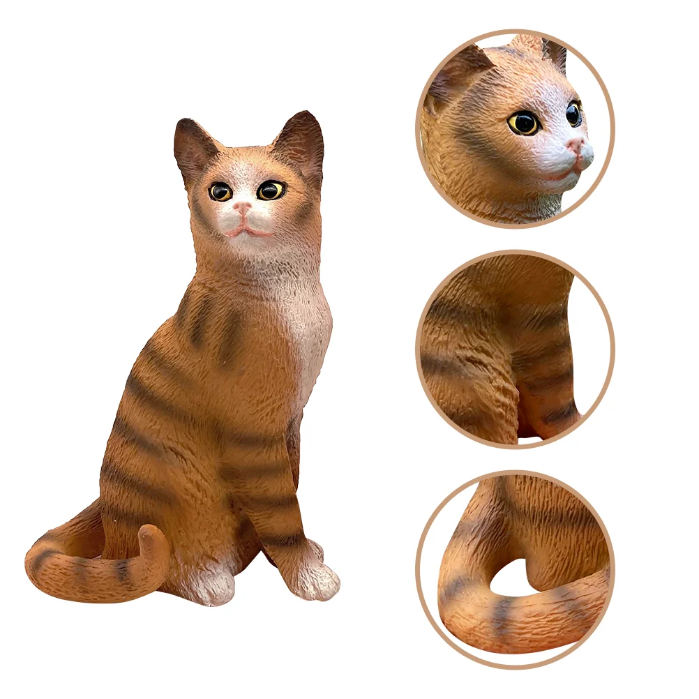 

Cat Decor Model Toy Figurines Shaped Accessories Miniature Statue Adorable Dashboard Car Tiny Animals Home Simulated Lucky Pet