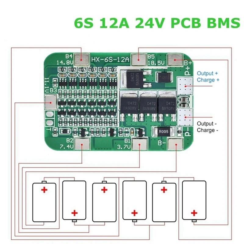 2ШТ 6S 22 2 V 12A Плата защиты литий-ионной батареи 18650 Li-Ion Lithium Battery Cell Module DIY Kit
